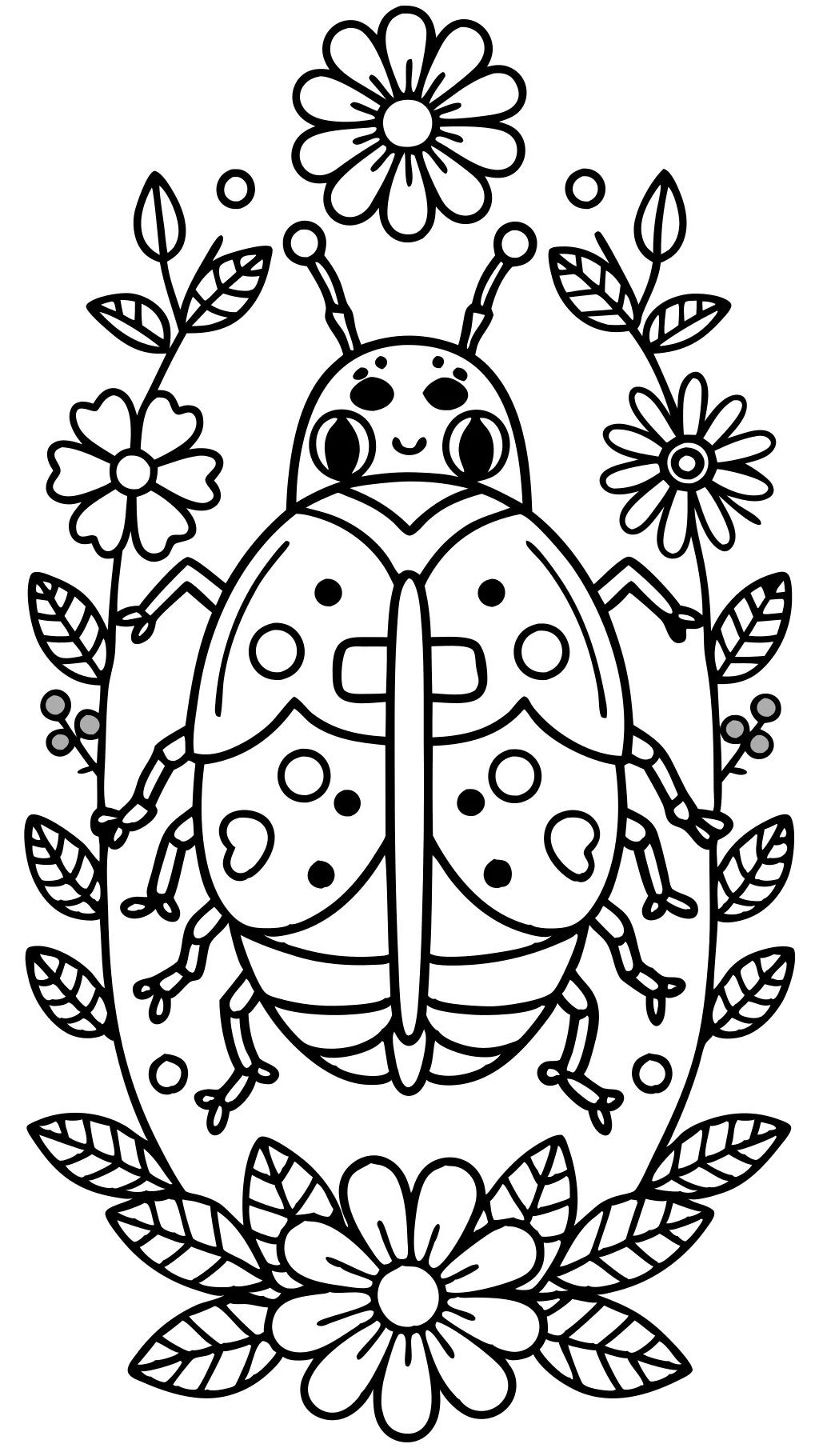 coloring page of a ladybug